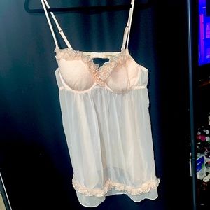 Anbrielle (nighty) gown NWOT pink with roses size XL  very special for a bride